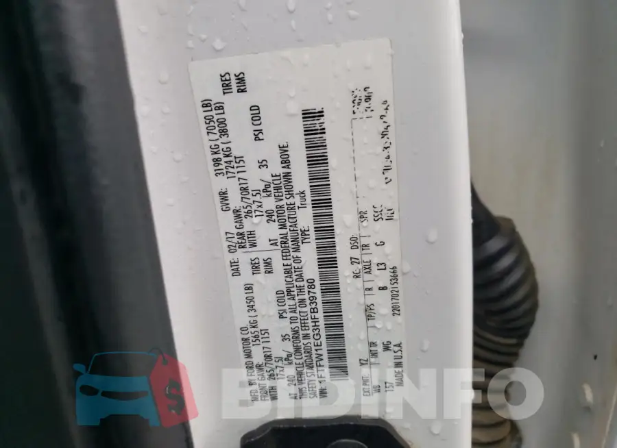 1FTFW1EG3HFB39780 Photo# 12