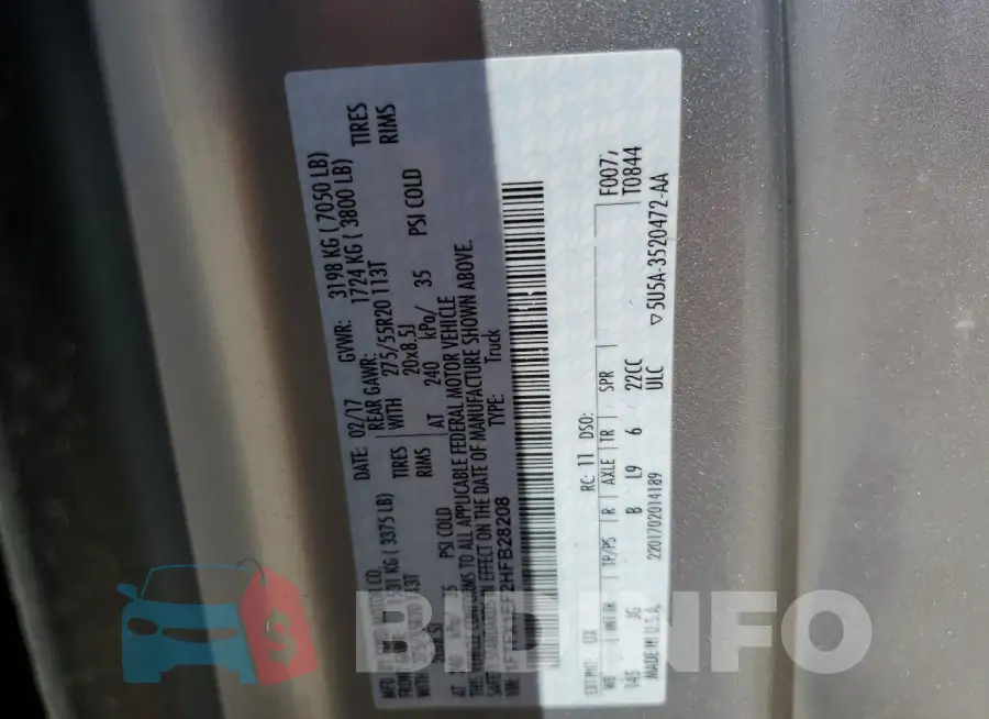 1FTFX1EF2HFB28208 Photo# 13