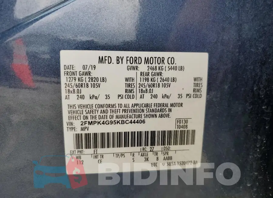 2FMPK4G95KBC44406 Photo# 13