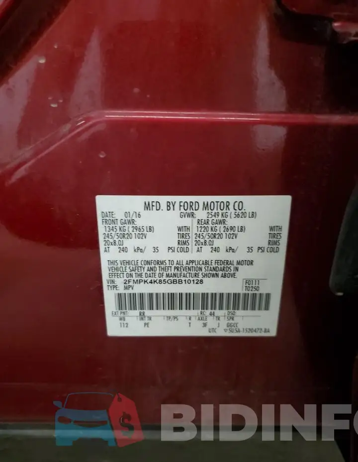2FMPK4K85GBB10128 Photo# 13