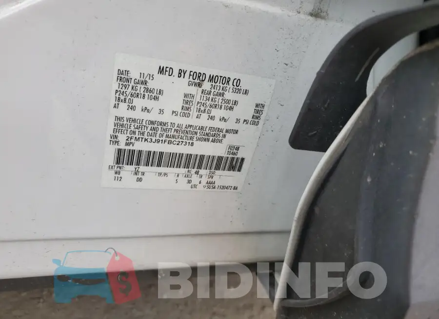 2FMTK3J91FBC27318 Photo# 13