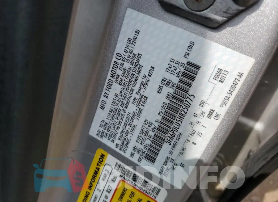 3FA6P0LU5HR250775 Photo# 12