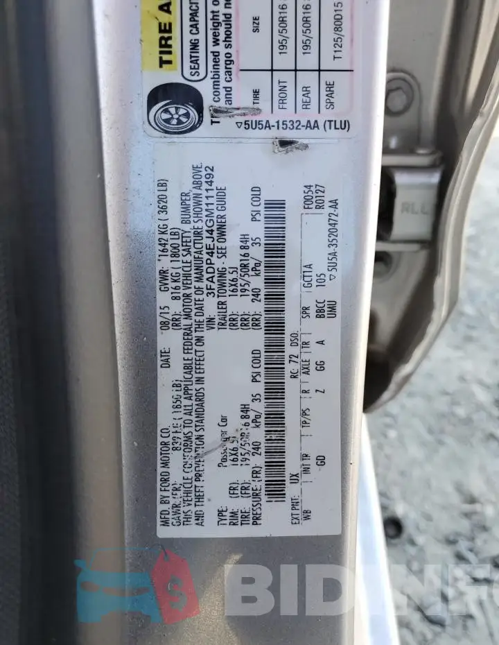 3FADP4EJ4GM111492 Photo# 12