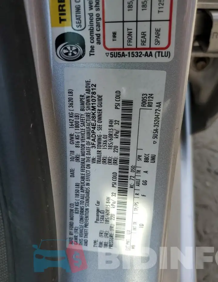 3FADP4EJ8KM107812 Photo# 12