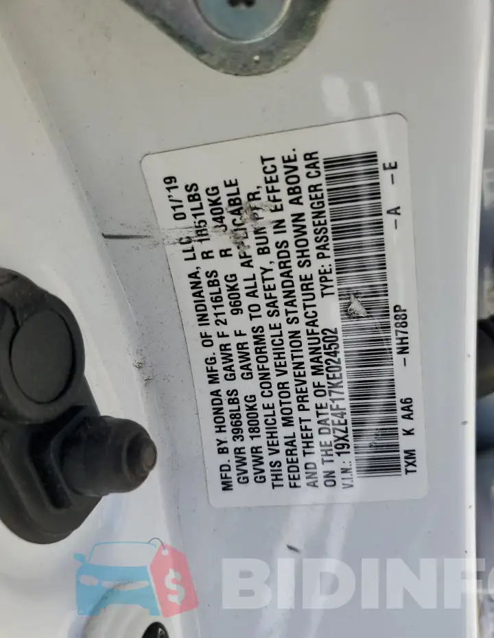 19XZE4F17KE024502 Photo# 12