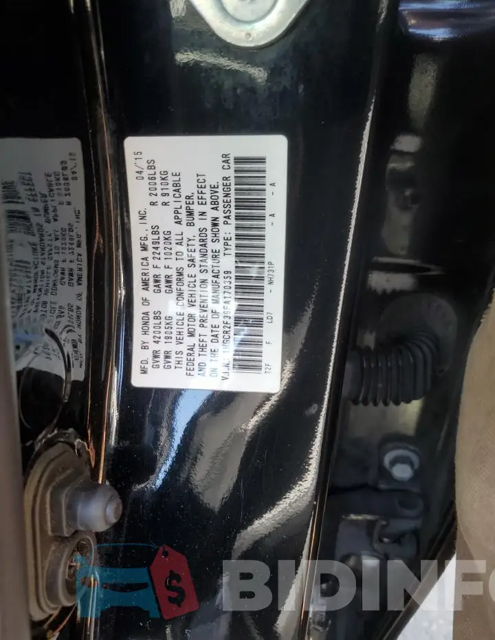1HGCR2F39FA170359 Photo# 12