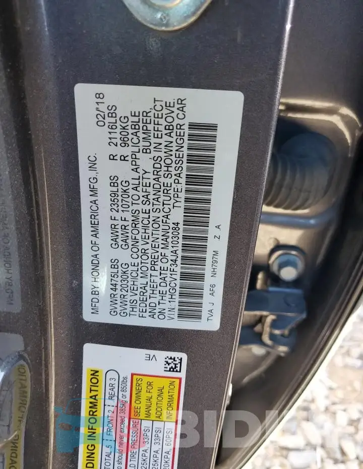 1HGCV1F34JA103084 Photo# 12