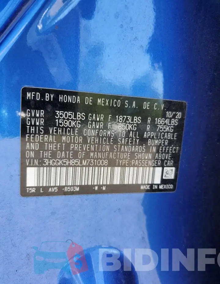 3HGGK5H85LM731008 Photo# 12