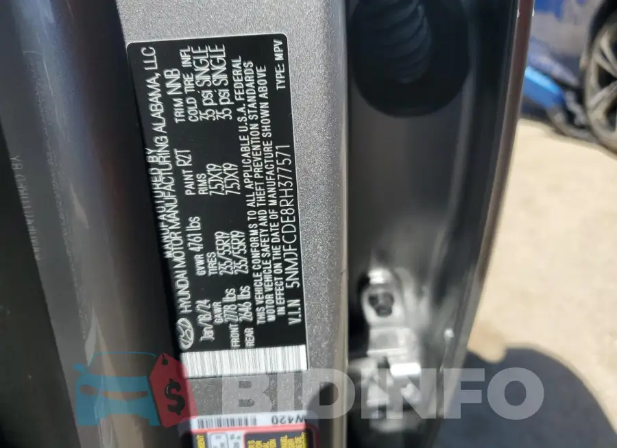 5NMJFCDE8RH377571 Photo# 13