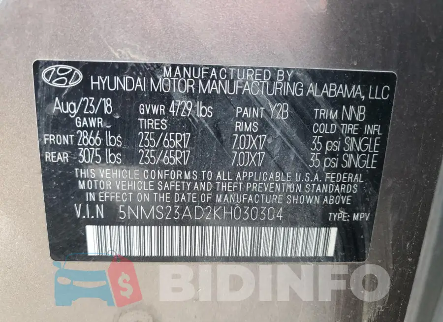 5NMS23AD2KH030304 Photo# 13