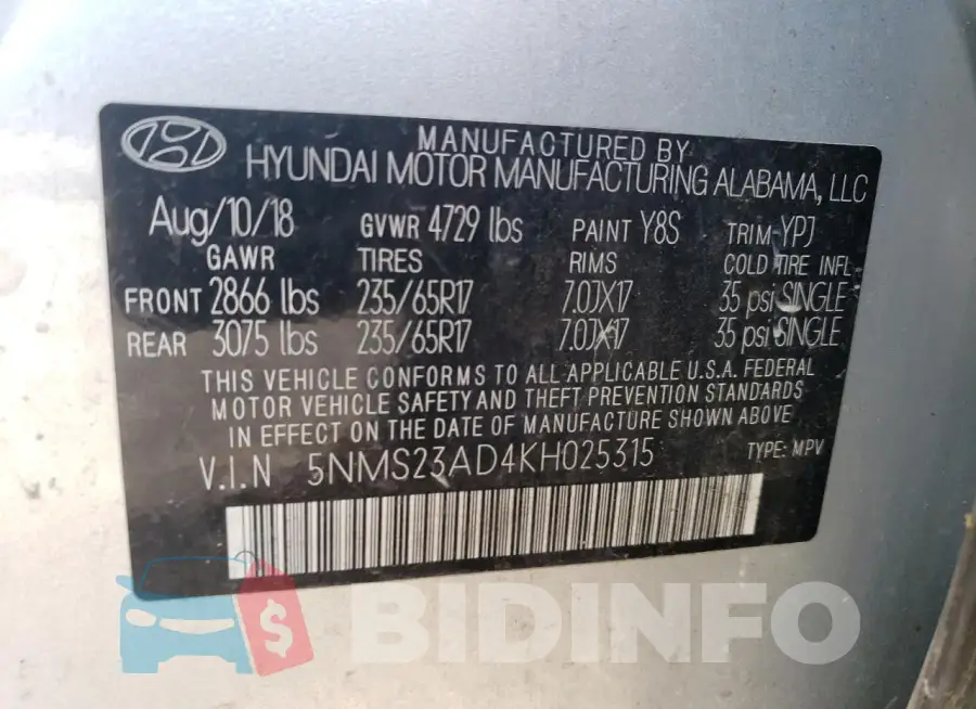 5NMS23AD4KH025315 Photo# 13