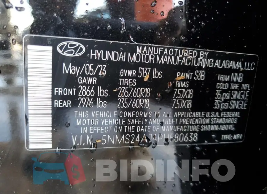 5NMS24AJ4PH580638 Photo# 13