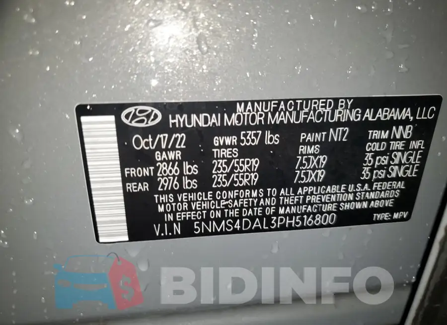5NMS4DAL3PH516800 Photo# 14