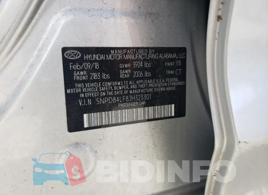 5NPD84LF8JH323301 Photo# 12