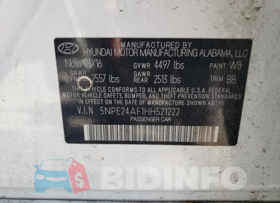 5NPE24AF1HH521222 Photo# 12