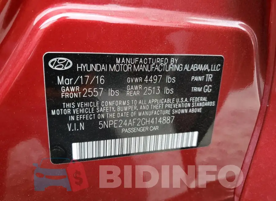5NPE24AF2GH414887 Photo# 12