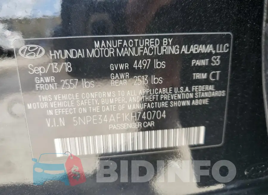 5NPE34AF1KH740704 Photo# 12