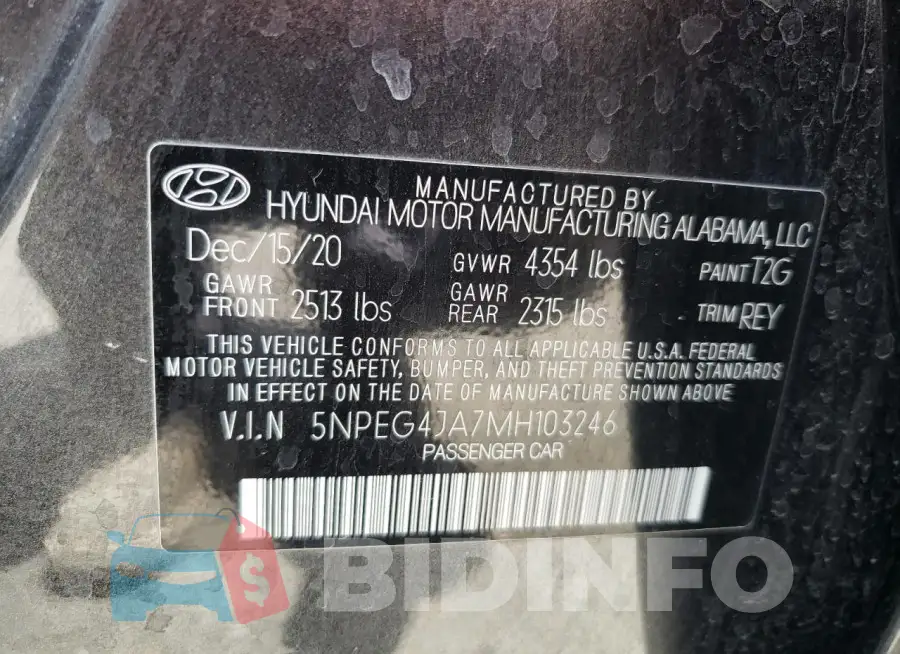5NPEG4JA7MH103246 Photo# 12