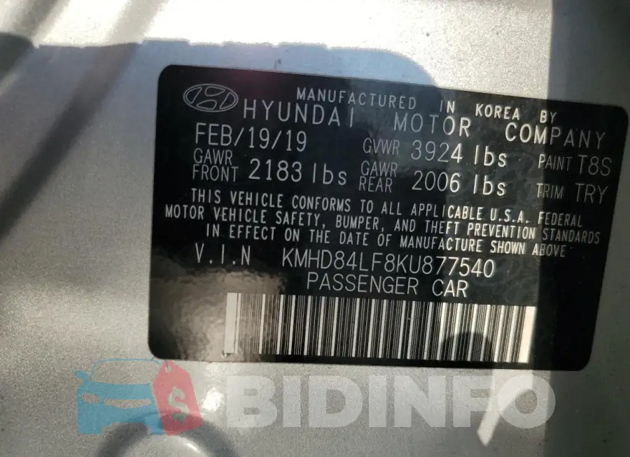 KMHD84LF8KU877540 Photo# 13