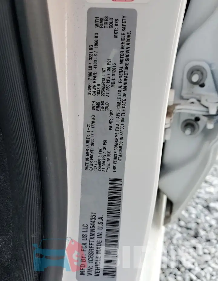1C6SRFFTXMN644351 Photo# 12