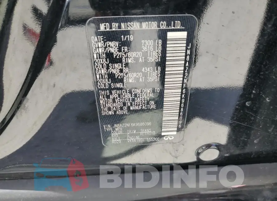 JN8AZ2NF6K9686096 Photo# 13