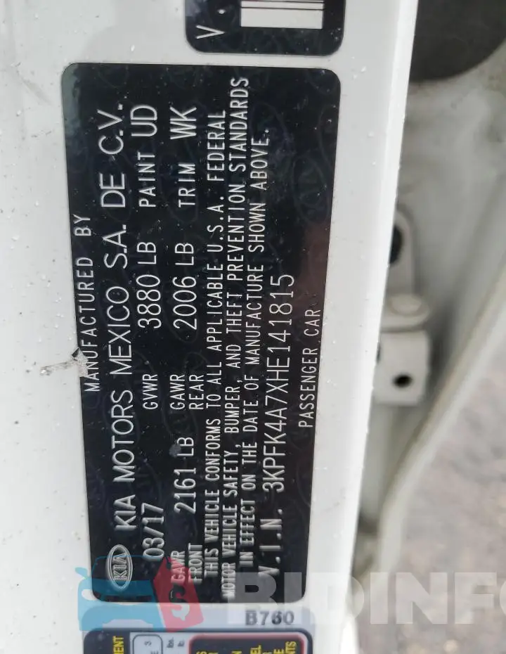 3KPFK4A7XHE141815 Photo# 12