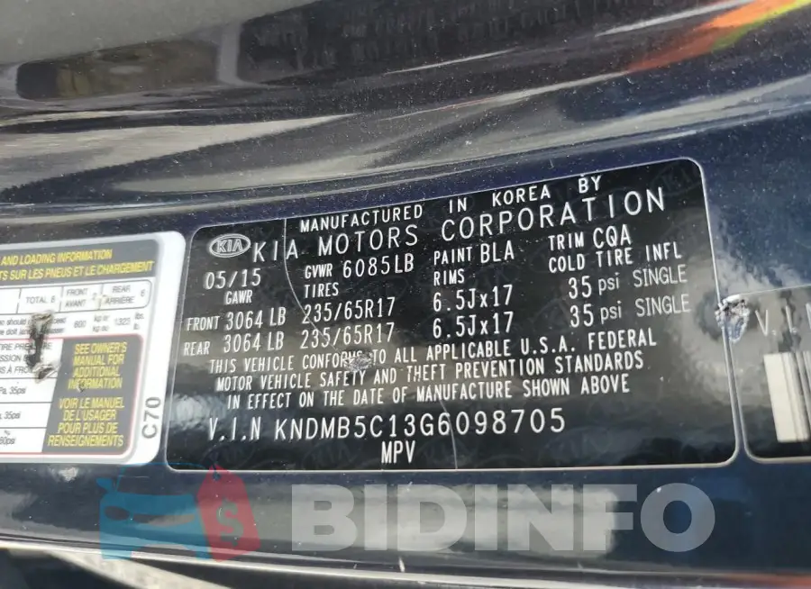 KNDMB5C13G6098705 Photo# 14