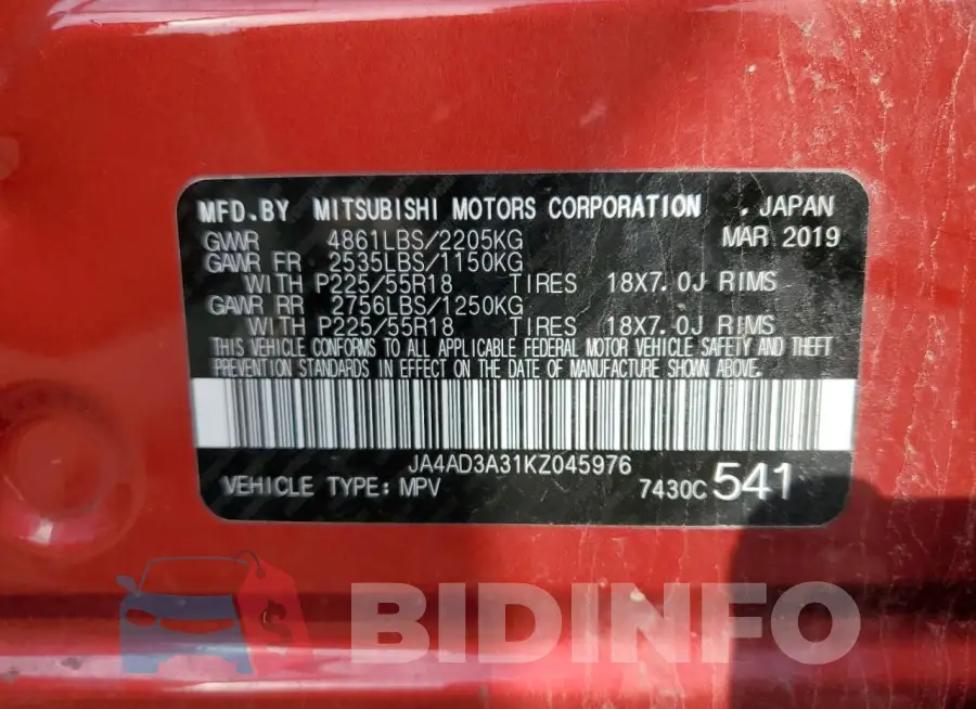 JA4AD3A31KZ045976 Photo# 13