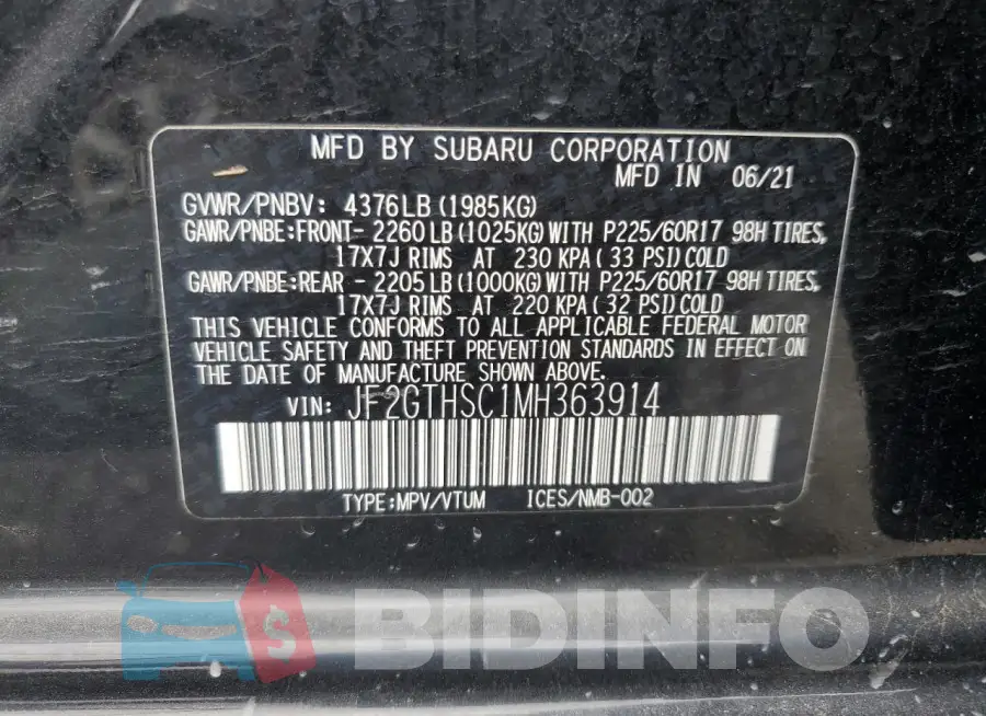 JF2GTHSC1MH363914 Photo# 13