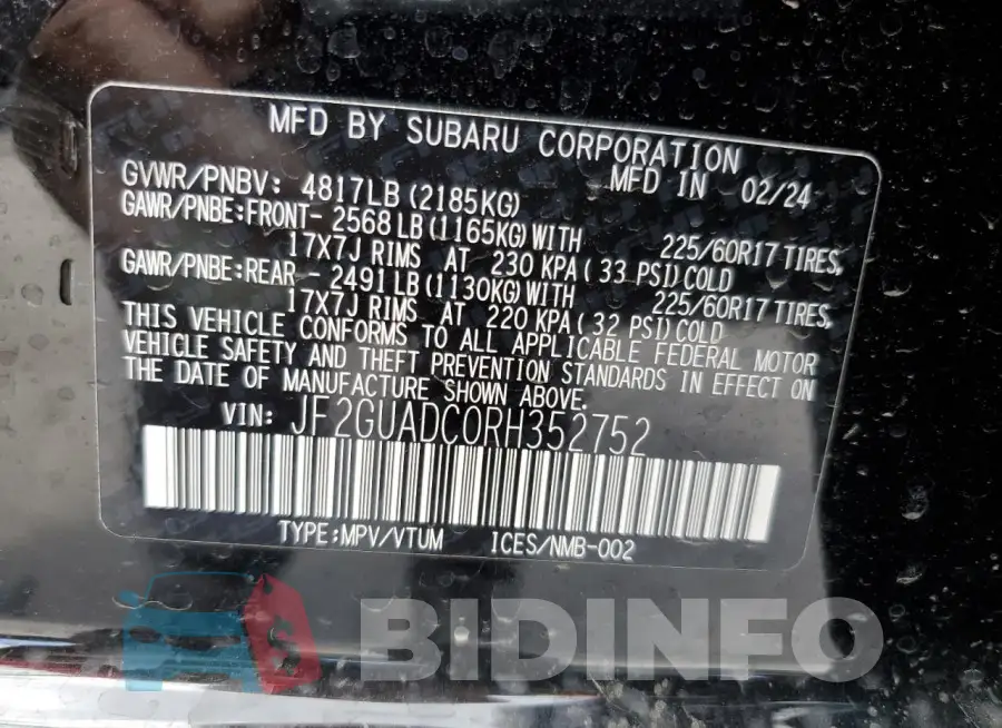 JF2GUADC0RH352752 Photo# 14