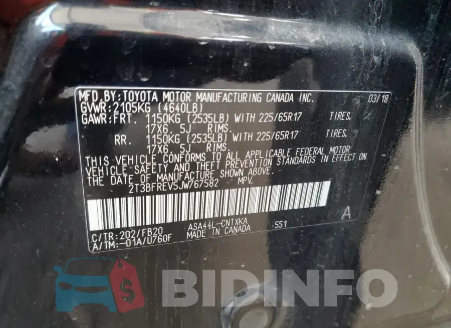 2T3BFREV5JW767582 Photo# 12