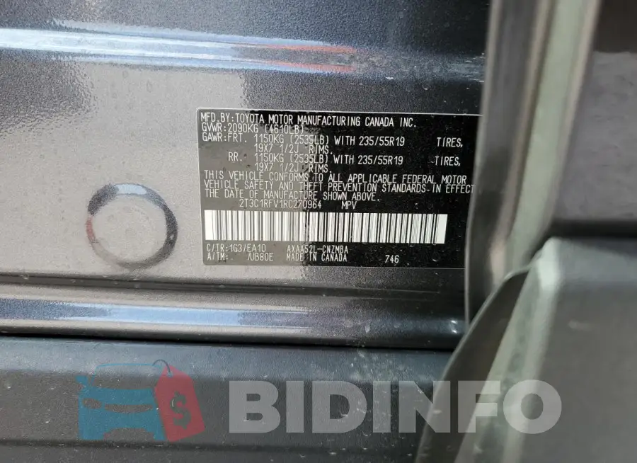 2T3C1RFV1RC270964 Photo# 13