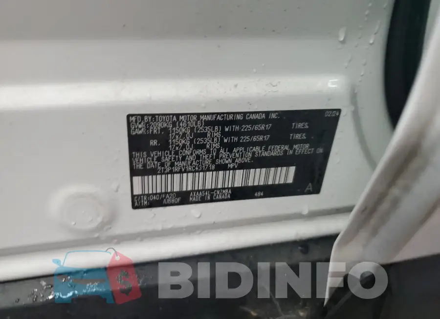 2T3P1RFV1RC431718 Photo# 13