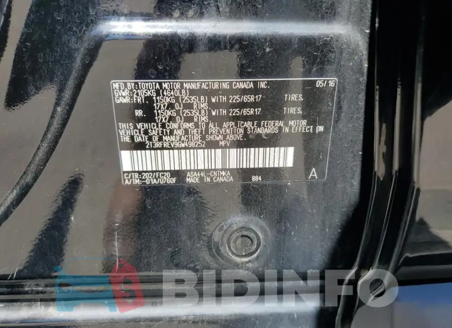 2T3RFREV9GW498252 Photo# 13