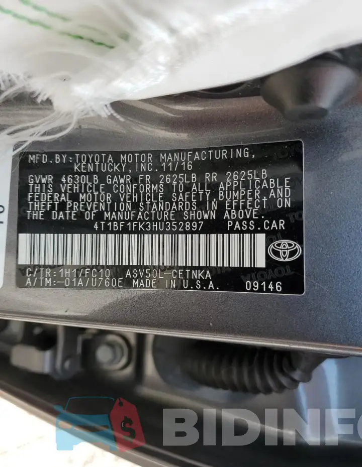 4T1BF1FK3HU352897 Photo# 12