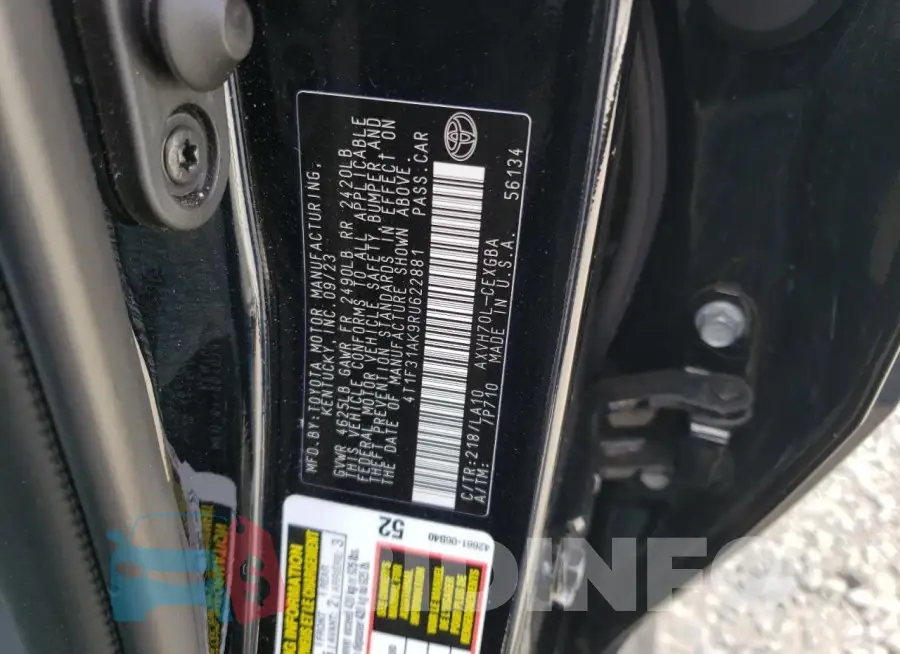 4T1F31AK9RU622881 Photo# 12