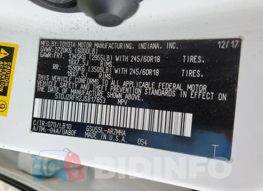 5TDJZRFH2JS817853 Photo# 13
