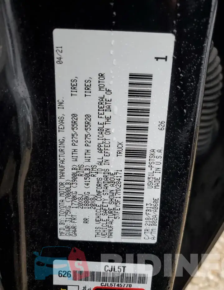 5TFEY5F17MX284171 Photo# 12