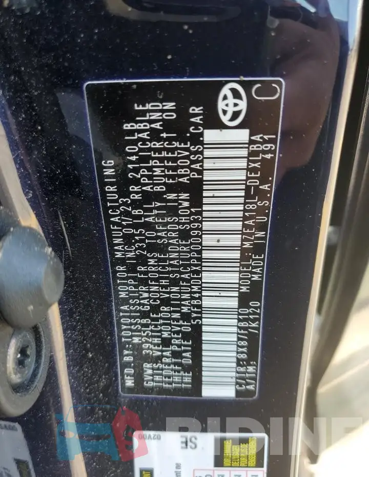 5YFB4MDEXPP009931 Photo# 12
