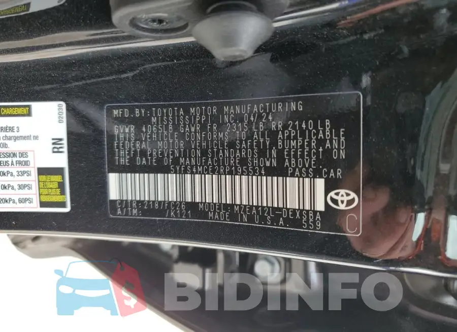 5YFS4MCE2RP195534 Photo# 13