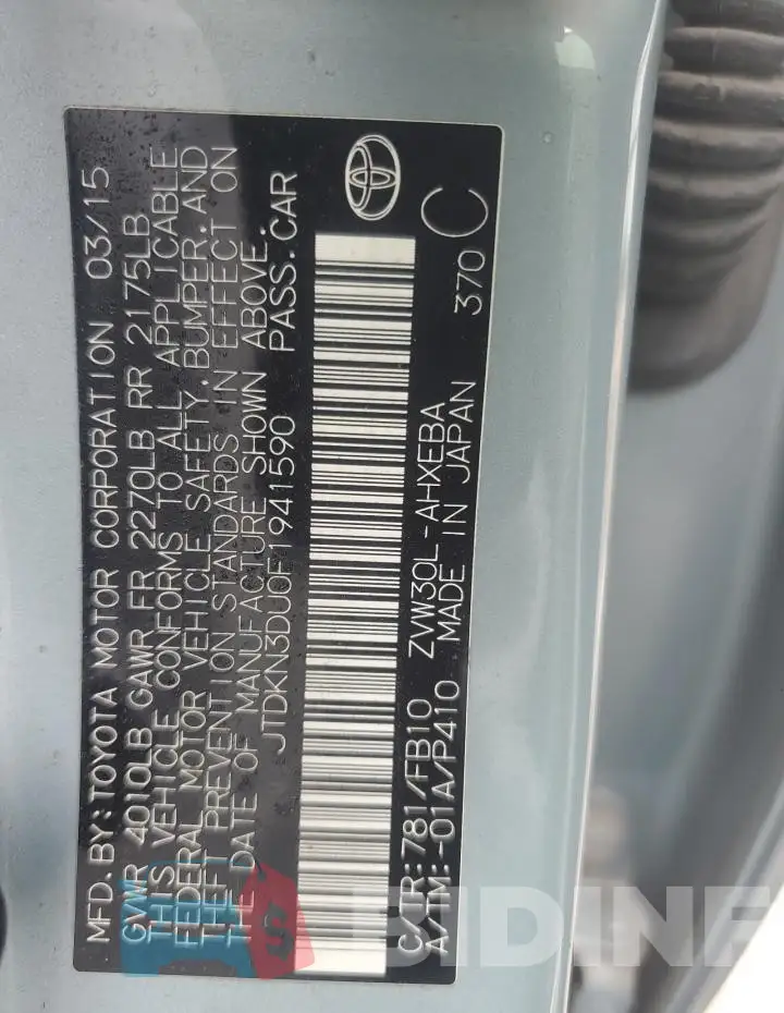 JTDKN3DU0F1941590 Photo# 12