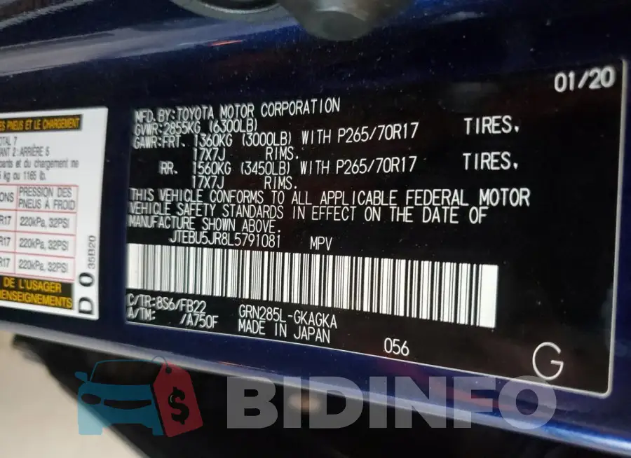 JTEBU5JR8L5791081 Photo# 13
