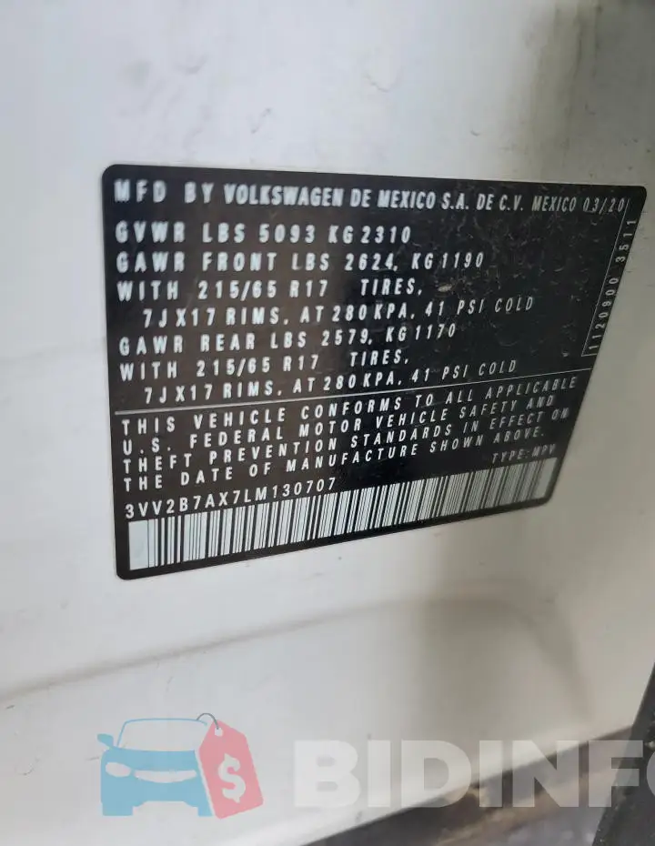 3VV2B7AX7LM130707 Photo# 12