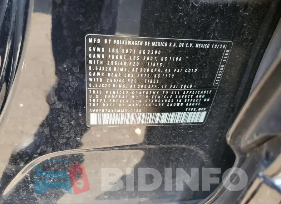 3VV2B7AX9MM012238 Photo# 12