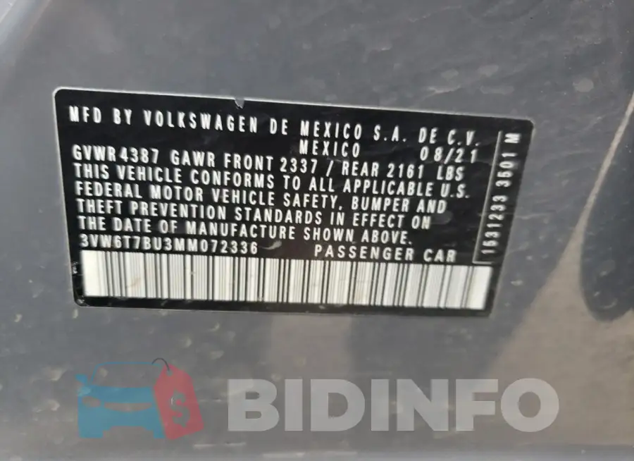 3VW6T7BU3MM072336 Photo# 12