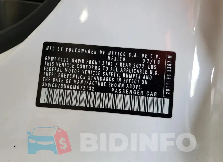 3VWC57BU6KM072132 Photo# 13