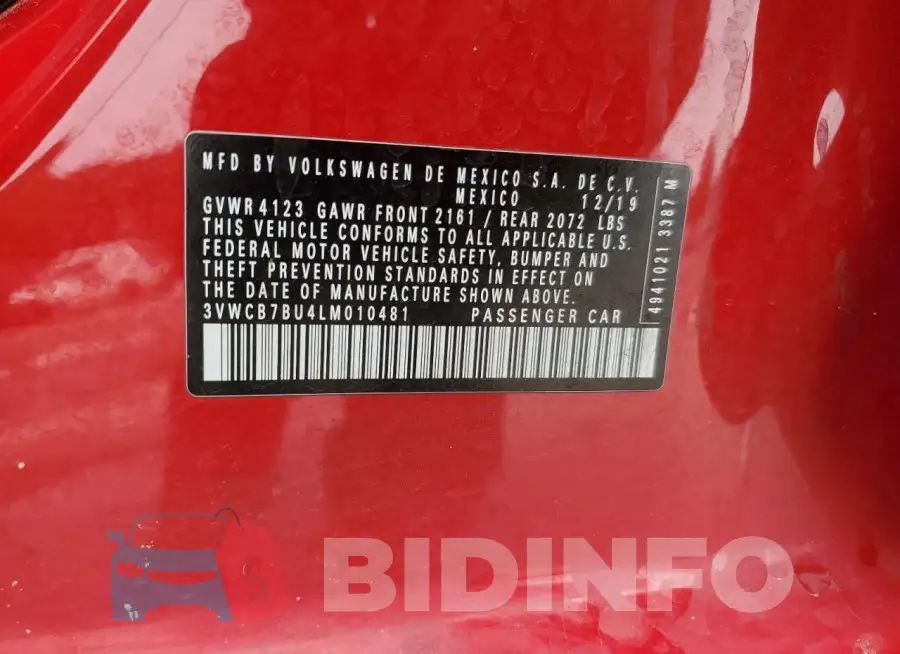 3VWCB7BU4LM010481 Photo# 12