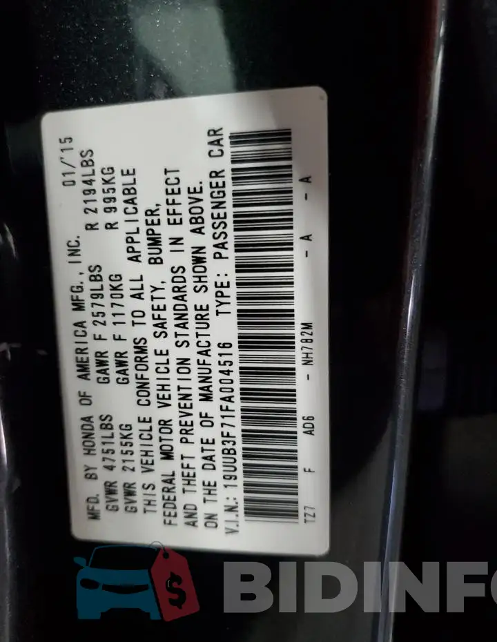 19UUB3F71FA004516 Photo# 12