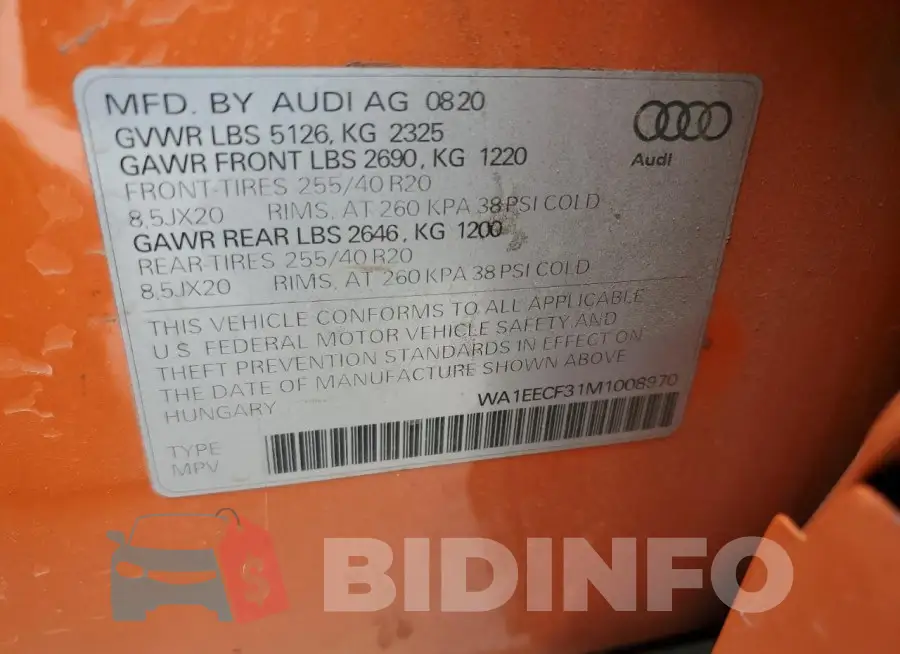 WA1EECF31M1008970 Photo# 12