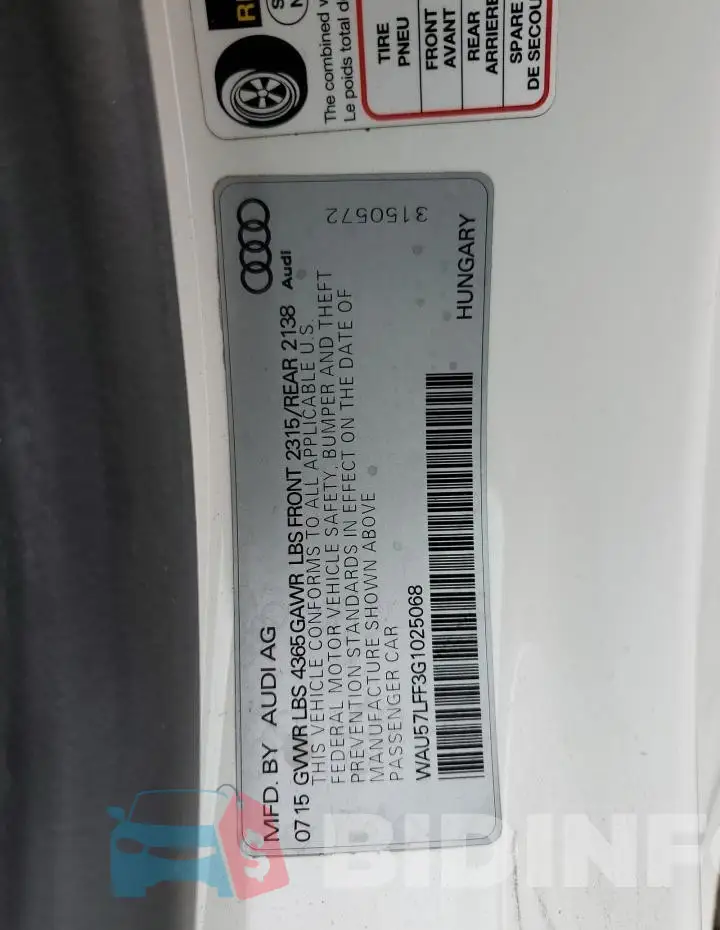 WAU57LFF3G1025068 Photo# 12